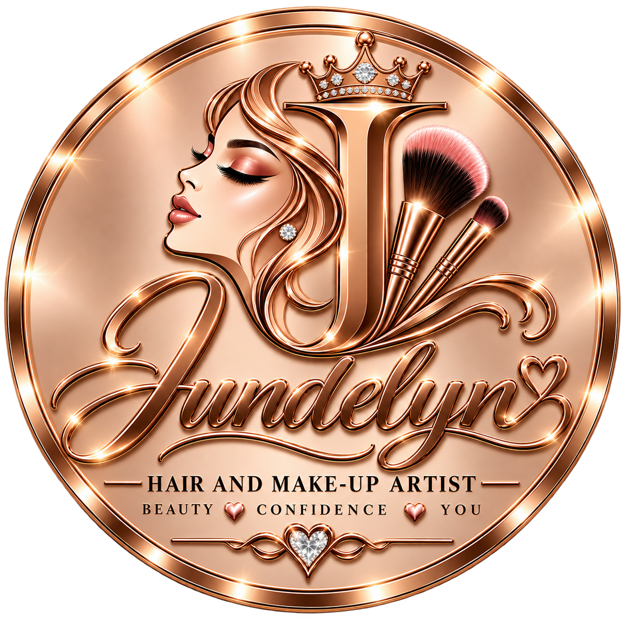 Jundelyn Hair and Make-Up Artist rose-gold logo